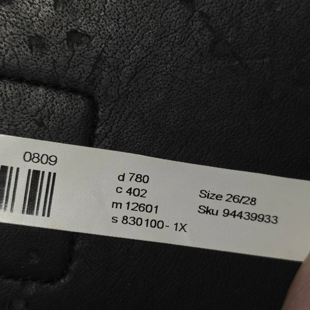 Womens‎ Black Faux Croc Leather Belt Size 26/28